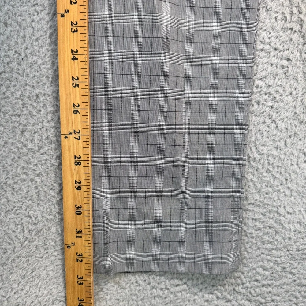 Banana Republic Slim Fit Glen Plaid Chino Pants Mens 33x33 Gray Blue Stretch